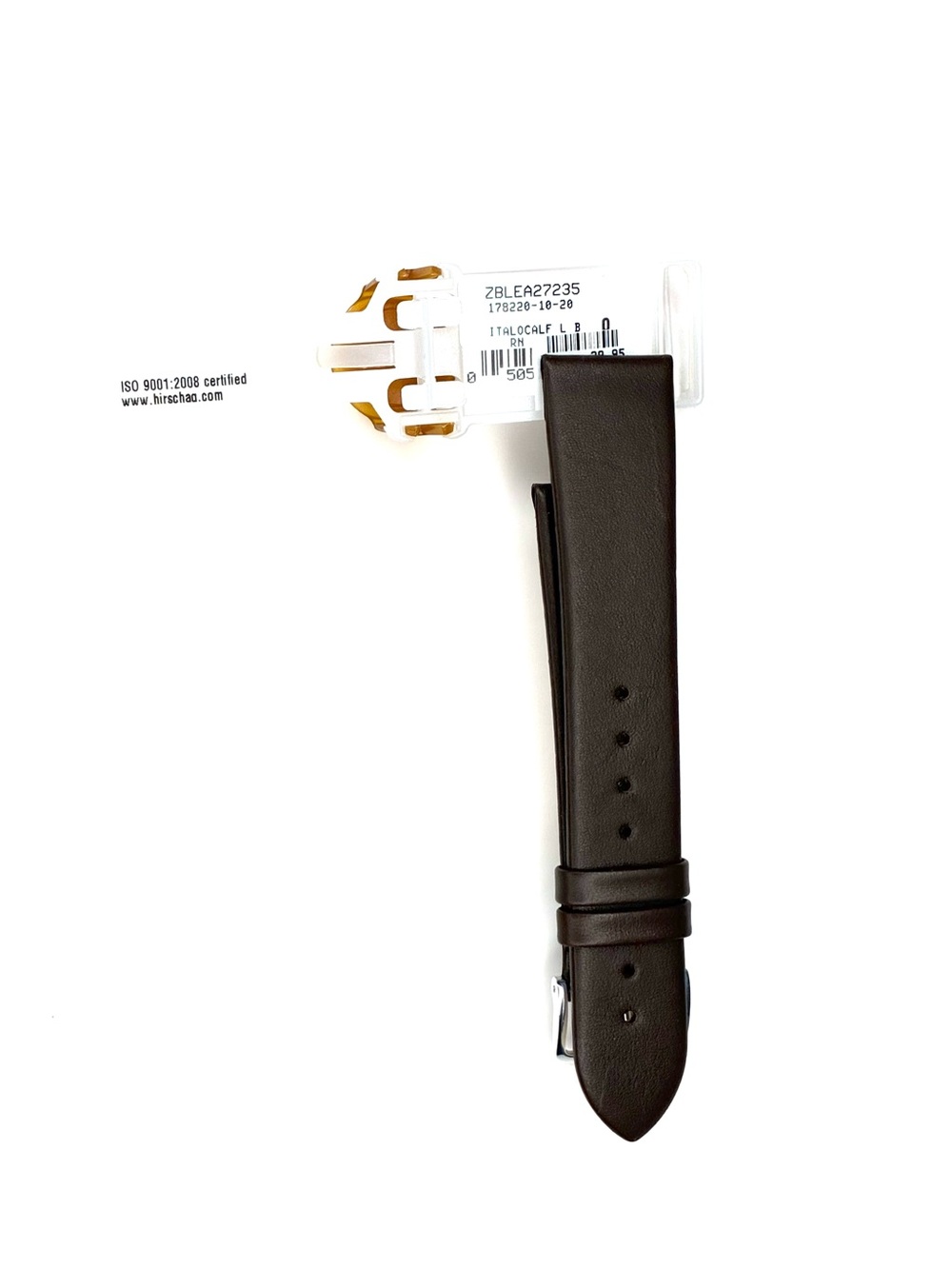 NEW Hirsch Italocalf Brown Italian Calfskin Watch Strap - Size L